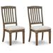 Signature Design by Ashley Markenburg Slat Back Side Chair in Beige/Wood/Upholstered/Fabric in Brown | 42.37 H x 19 W x 22.25 D in | Wayfair