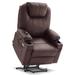 MCombo Large Dual Motor Power Lift Recliner w/ Massage & Heat, Faux Leather 7815 Faux Leather in Black | 46 H x 36.6 W x 37.4 D in | Wayfair