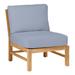 Summer Classics Club Teak Sectional Slipper Outdoor Chair Wood in Brown/White | 31.5 H x 26.75 W x 33.5 D in | Wayfair 28454+C641H440N