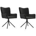 Latitude Run® Samarth Swivel Dining Chairs 2 Pcs Accent Leisure Side Chair Velvet Upholstered/Velvet in Gray | 33.7 H x 21.7 W x 22 D in | Wayfair