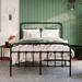 Willa Arlo™ Interiors Payan Metal Platform Bed w/ Vintage Headboard & Footboard Metal in Black/White | 47.6 H x 54.3 W x 77.9 D in | Wayfair