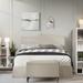 Red Barrel Studio® Koden Panel Bed w/ Storage Bench Upholstered/Linen in Gray | 50.04 H x 56.93 W x 79.79 D in | Wayfair