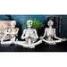 Trinx Harim 3 Piece Whimsical Namaste Meditating Yoga Skeletons Trio Set Resin in Blue/White | 5.5 H x 6.25 W x 3.5 D in | Wayfair