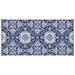 Blue/White 215 x 107 x 0.12 in Indoor/Outdoor Area Rug - The Twillery Co.® Jayde RV Mat, Outdoor Patio Rug/Large Camping Carpet w/ Carrying Bag, 9' X 18', Waterproof Plastic Straw | Wayfair