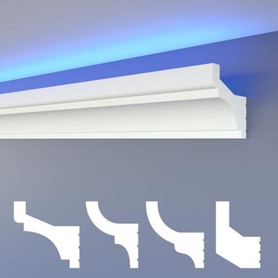 Led Stuckleisten klassisch, indirekte Beleuchtung Deckenleisten xps Styropor: HLED-3 - 72x73 mm,