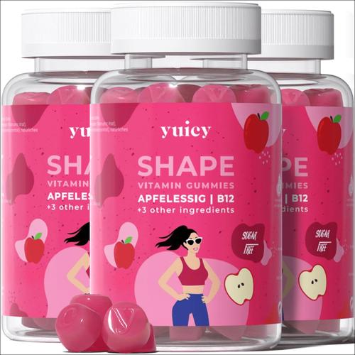 yuicy® Shape – Apfelessig Fruchtgummies als natürliches Probiotikum für Keto-Diäten 180 St Fruchtgummi