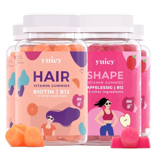 Hair & Shape Vitamin Gummies Duo | yuicy® 240 St Fruchtgummi