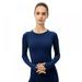 Women s Thermal Long Sleeve Tops Crew Neck Shirts Fleece Lined Compression Base Layer Workout Shirts Yoga Tops Sports Running Shirt Breathable Athletic Top Slim Fit