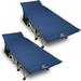 REDCAMP 2 Pack Folding Camping Cots for Adults 500lbs Double Layer Oxford Heavy Duty Wide Sleeping Cots for Camp Office Useï¼ŒBlue