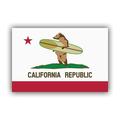 California Surfing Bear Flag Sticker Decal - Self Adhesive Vinyl - Weatherproof - Made in USA - surfboard surf surfer ca cali republic
