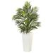 Nearly Natural Areca Palm in White Square Planter