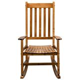 UBesGoo Porch Rocking Chair Square Wood Wooden Furniture for Indoor and Outdoor Wooden Rocker for Living Room Original Color