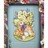 Spring Bunnies Easter Door Hanger Door Decor by Susan Winget | Easter Spring Decor - 8471301H-SW