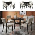 Gplesas Dining Sets With Bottom Shelf Dinette Suits 4 Chairs Modern Table Set Upholstered Home Space Saving Storage Round