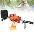 Electric Rotisserie BBQ Grill Roaster Spit Rod Outdoor Barbecue Motor Kit Stainless Steel