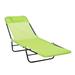 Outsunny Foldable Steel Outdoor Chaise Lounge - Green and Black