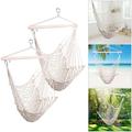 Zprotect 2 Pack Hammock Chair Hanging Swing Chair Cotton Rope Weaving Chair with Spreader Bar Indoor Outdoor Garden Yard