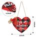Valentine s Day Heart Shape Door Sign Happy Valentine s Day Sign Farmhouse Decor Front Door Hanging Sign Red Black Plaid Wall Plaque Valentine s Day Decor for Home 11 x 9.8 in