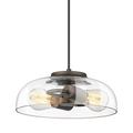 Oil-Rubbed Bronze Farmhouse Glass Pendant Lighting Industrial Schoolhouse Hanging Light Fixture with Adjustable Height Island Light for Kitchen and Dining Oil-Rubbed Bronze Finish