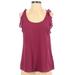 Anthropologie Tops | Anthropologie Fuchsia Ruffled Tank Top Size Sp Pink Shirt Pink Preppy Tank Top | Color: Pink | Size: Sp