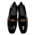 Burberry Shoes | Burberry Patent Leather Chain Loafer | Color: Black/Gold | Size: 8