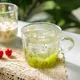 Tasse en verre Borosilicate avec motif d'herbe pour le lait le café le jus de fruit la bière