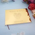 Livre d'or de mariage personnalisé en forme de cœur livre de réception avec miroir en acrylique