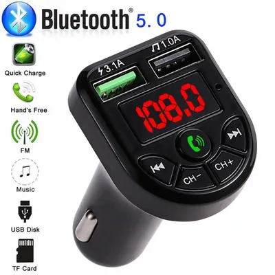 Transmetteur FM sans fil Bluetooth 5.0 avec affichage LED adaptateur de Radio stéréo MP3 pour
