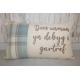 Welsh Quote Personalised Cushion- Quote Cushion- Blue Check Wool touch and Cream long cushion. Personalised cushion-