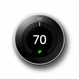 Nest T3019US Smart Learning Wi-Fi Programmable Thermostat, 3rd Gen, Polished Steel - N/A