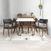 Corrigan Studio® Kimyatta 4 - Person Eucalyptus Solid Wood Dining Set Wood/Upholstered in Brown/White | 29.5 H x 29.5 W x 47 D in | Wayfair