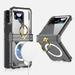 For Samsung Galaxy Z Flip 4 5G Clear Case Hinge Protective Case & Ring Duty Stand Wireless Charging Shockproof Cover