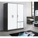 East Urban Home Shoaf Armoire Wood in White/Black | 78.74 H x 56.93 W x 23.62 D in | Wayfair 314B837393AF4C2998D02A5DAE574B0C