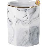 GN109 Ceramic Desk Pen Holder Stand Marble Pattern Pencil Cup Pot Desk Organizer in Gray | 3.94 H x 3.35 W x 3.35 D in | Wayfair 29630J267GD9WM4ZP1