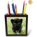 GN109 Black Panther Cub Tile Pen Holder, 5-Inch Wood in Black/Brown/Green | 5 H x 5 W x 1.66 D in | Wayfair 2963X01MBPS7N95F42