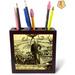 East Urban Home Veniaminof Teddy Roosevelt on the Campaign Trail Pen Holder Wood in Black/Brown/Green | 5 H x 5 W x 1.66 D in | Wayfair