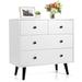 Corrigan Studio® Kmala 3 - Drawer Nightstand in White Wood in Brown/White | 30 H x 32 W x 16 D in | Wayfair E0C90178A616454BA08A0DBCA8064890