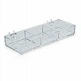 Azar Displays 225503 3-Compartment Storage Tray 12.75 W x 4.5 D x 1.75 H with attached Hooks for Pegboard or Slatwall 2-Pack