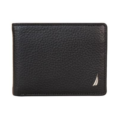Nautica Men's Extra Capacity Leather Wallet Black, OS