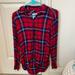 American Eagle Outfitters Tops | Ahh-Mazingly Soft Boyfriend Fit American Eagle Flannel | Color: Blue/Red | Size: S