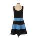 Ann Taylor LOFT Casual Dress - A-Line Scoop Neck Sleeveless: Black Color Block Dresses - Women's Size 2