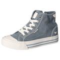 Plateausneaker MUSTANG SHOES Gr. 37, blau (rauchblau) Damen Schuhe Plateaustiefeletten