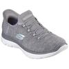 Slipper SKECHERS "SUMMITS DAZZLING HAZE", Damen, Gr. 38, grau (grau, meliert), Textil, sportlich, Schuhe, Slip Ins Sneaker, Freizeitschuh mit dezenten Kontrastdetails