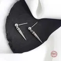 LKO réel 925 en argent Sterling mode Punk Spike boucles d'oreilles pour les femmes bijoux de fête