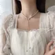 Collier de perles papillon Long pour femmes bijoux de styliste coréen mode Long élastique