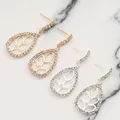 Boucles d'oreilles pendantes en cristal pour femmes bijoux de luxe brillants couleur or argent