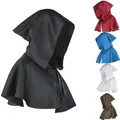 Cape unisexe pour Halloween vêtements Cosplay couleur unie à nouer avec capuche nouvelle