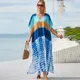 Robe de plage bohème pour femmes kaftan maxi pour les vacances d'été pour couvrir les maillots