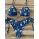 Maillot de bain deux pièces pour femmes bikini sexy avec nœud soutien-gorge push up col licou