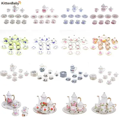 Ensemble de tasses à thé miniatures en porcelaine pour enfants jouets de fleurs maison de courses